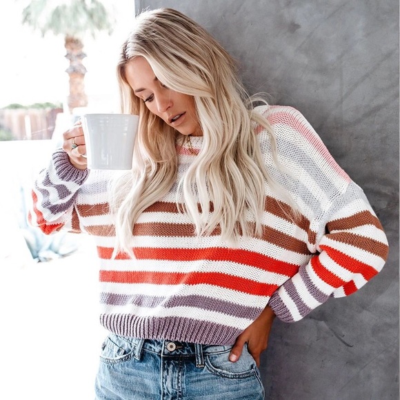 Zaylee Striped Oversized Sweater - Picture 5 of 8